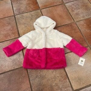 Tucker + Tate zip up faux fur color blocker winter coat